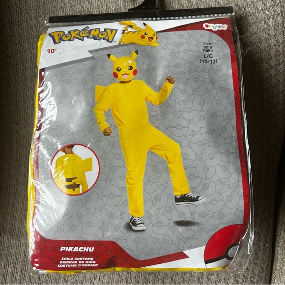 NEW Pokemon PIKACHU Kids Unisex Halloween Costume Jumpsuit Large - Picture 1 of 7